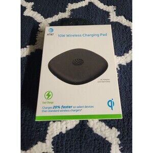 AT&T 10-Watt Wireless Charging Pad for Qi Smartphones Apple Android- Black  NEW
